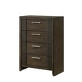 thumbnail image 4 of 6pc Brown Panel King Bed Upholstered Headboard Wooden Master Bedroom Furniture, 4 of 6