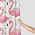 thumbnail image 3 of Orinice  Shower Curtain Watercolor Bath Pink Flamingos Grey Polka Dots Chic Tropical Home Bathroom Decor Polyester Fabric Waterproof  69x72, 3 of 7