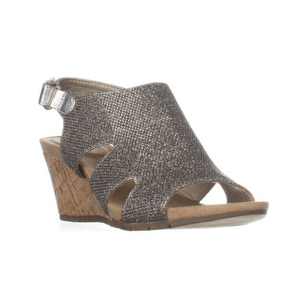 Womens Bandolino Galedale Peep Toe Wedge Sandals, Gold | Walmart Canada