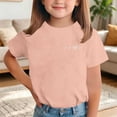 thumbnail image 2 of jobturf Girls Shirts Short Sleeve Rhinestone Heart Graphic T-Shirts Plain Basic Tees Summer Tops for Kids 1-13 Years, 2 of 7