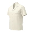 thumbnail image 5 of Men's 2 Piece Linen Outfits Cuban Guayabera Short Sleeve Shirts and Pants Summer Beach Vacation Sets for Men Big and Tall Size S-3XL White, 5 of 9