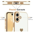 thumbnail image 3 of 3-in-1 Entronix Bundle for iPhone 16, Love Heart Cute Slim Case 2 Screen Protector, White, 3 of 8