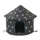 thumbnail image 4 of Tienda de campaña de tela Oxford para exteriores para gatos salvajes, cálida, resistente a la intemperie y lavable para invierno Redondo S Negro, 4 of 9