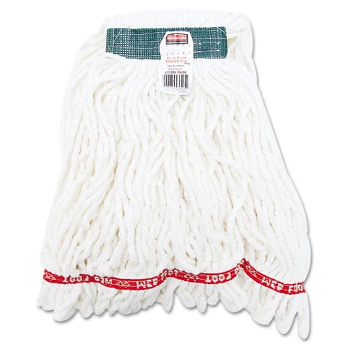 Web Foot Shrinkless Looped-End Wet Mop Head, Cotton/synthetic, Medium, White, 6/carton | Bundle of 5 Cartons