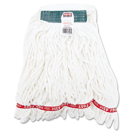 Web Foot Shrinkless Looped-End Wet Mop Head, Cotton/synthetic, Medium, White, 6/carton | Bundle of 5 Cartons