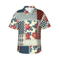 thumbnail image 2 of Xecao Patchwork In Country Style print Hawaiian shirt - a stylish short-sleeve button-down for men, perfect for casual beach and tropical outings., 2 of 9