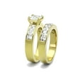 thumbnail image 4 of 3.50 ct 2 Piece Cz Wedding Engagement Ring Set Yellow Gold Plated Stainless Steel, 4 of 5