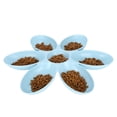 thumbnail image 4 of Cuencos para gatos de grado alimenticio con forma de pétalos de flor, 6 rejillas, para comida y agua (azul), 4 of 14