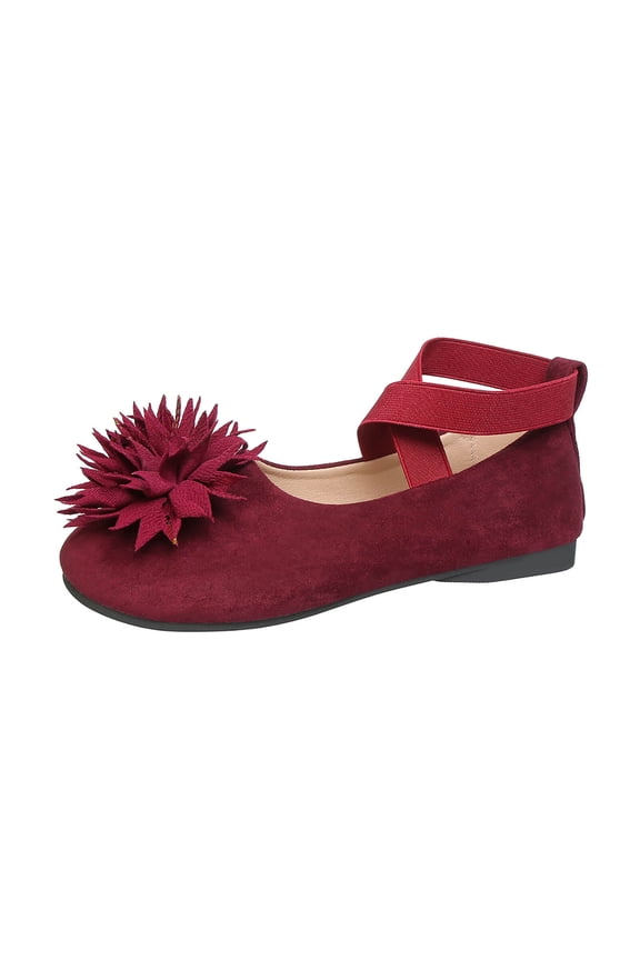 Red Flat Slip-On Loafers For Women Floral Elastic Casual Comfortable Plus Size Spring Summer