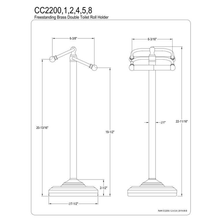 Kingston Brass CC8105 Claremont Freestanding Toilet Paper Stand, Oil Rubbed Bronze