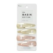 Metal Textured Snap Clips, 4 pack