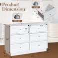 thumbnail image 4 of Cozy Home 6 Drawers Dresser for Bedroom, Dressers Chest for Home Office, Wood Storage Cabinet for Living Room Hallway Closet, White, 4 of 11