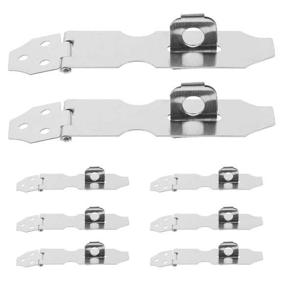 PBPBOX 8Pcs Stainless Steel Barn Door Locks and Latches Silver Heavy Duty Padlock Hasp for Outdoor Use