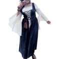 thumbnail image 1 of Disfraz Medieval Renacentista para Mujer, Cosplay Sobre Vestido Azul XXXL, 1 of 7