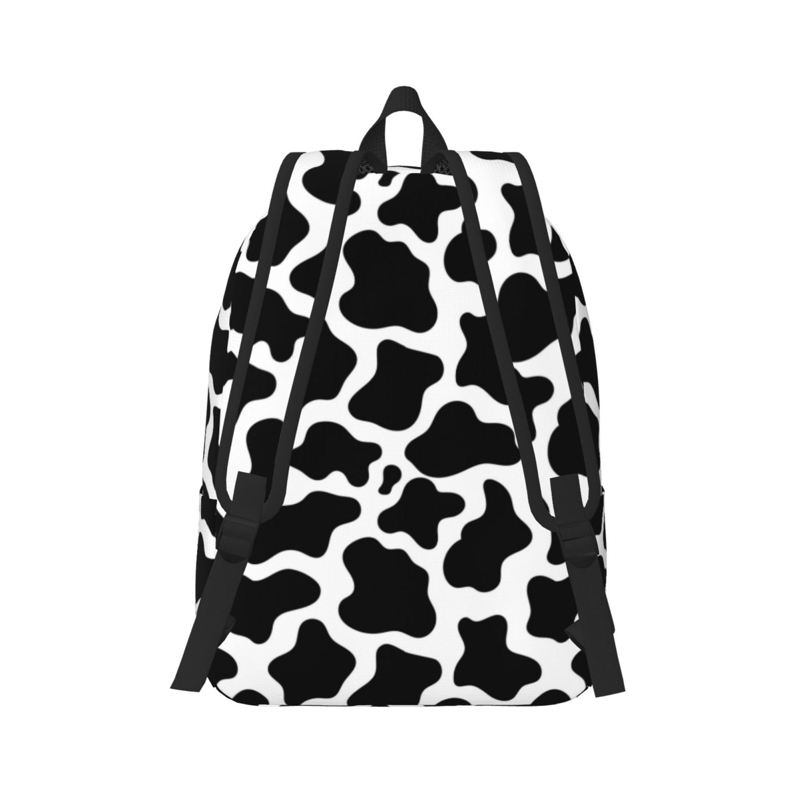 Rateoe Cow Print Black White Pattern Canvas College Laptop Backpack,Travel Daypack,Durable Rucksack Travel Notebook Bag School Backpack Book Bag for Men Women-Medium