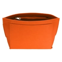 Uxcell Purse Organizer Insert, Medium Felt Handbag Organizer Bag Storage & Finishing Inner Bag Liner with Zipper for Chic Backpack Tote Shoulder Bags, Orange
