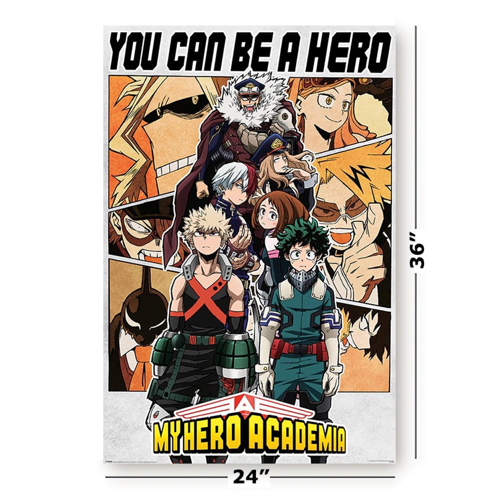 My Hero Academia - Manga Tv Show Poster (Cast - You Can Be A Hero) (Clear Poster Hanger) - Walmart.com