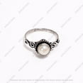 thumbnail image 3 of Pearl Ring Gemstone Ring Fresh Water Pearl Ring 925 Sterling Silver Ring for Her Pearl Jewelry, 3 of 4