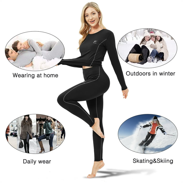 MEETWEE Women Tracksuit Thermal Underwear Ski Base Layers Thermal Clothing  Set Quick Dry 