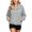 Gray, variant on Women's Fleece Quarter Snap Pullover Long Sleeve Oversized Loose Fit Casual Warm Fall Winter Sweatshirt Jacket with Pockets Drawstring Hem Yellow