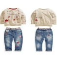 thumbnail image 2 of CNKOO Ensemble de Jeans Longs pour Bébés Filles Automne Manches Longues Imprimé Dessin Animé, 2 of 3