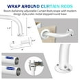 thumbnail image 4 of Urbanest Energy Saving Wrap Around Black Out Room Darkening Adjustable Window Curtain Metal Rod Set Heavy Duty, 1" Diameter, Glossy White, 28"-48", 4 of 9