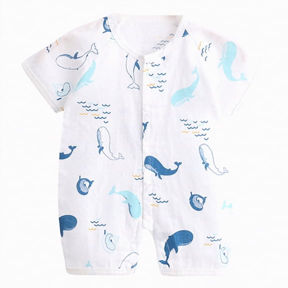 Kogui Baby Rompers Boy Summer Baby Clothes Funny Newborn Bodysuits Infant Boys Girls Romper Outfits 0 3 6 9 12 18 24 Months (Sky Blue,1-3 Months)