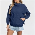 thumbnail image 2 of Women's Waterproof Softshell Jacket with Hood Fleece Lined Warm Light Raincoat for Outdoor Hiking Navy XL(XL), 2 of 9
