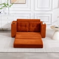 thumbnail image 3 of CQSXDA 2 In 1 Convertible Sofa Bed With Fold Out Floor Couch Design With Pillows For Lounge Settings, Orange, 3 of 18