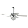 thumbnail image 2 of Araceli 52 in. 3-Light Indoor Chrome Finish Ceiling Fan with Light Kit and Remote, 2 of 5
