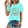 thumbnail image 3 of Endives Women's Short Sleeve T-shirt Plus Size Teacher Shirt Womens Graphic T Shirt Summer Tops Funny Print Crew Neck Casual Loose Cute T Shirts T Shirts for Women Mint Green M, 3 of 8