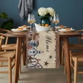thumbnail image 2 of Farm Table Runner - 120 Inch Long, Kitchen Dining Table Runner Dresser Scarves, American Country Barn Star Vintage Berry Brown Farmhouse Decor for Coffee Tables Wedding Party Banquet, 2 of 8