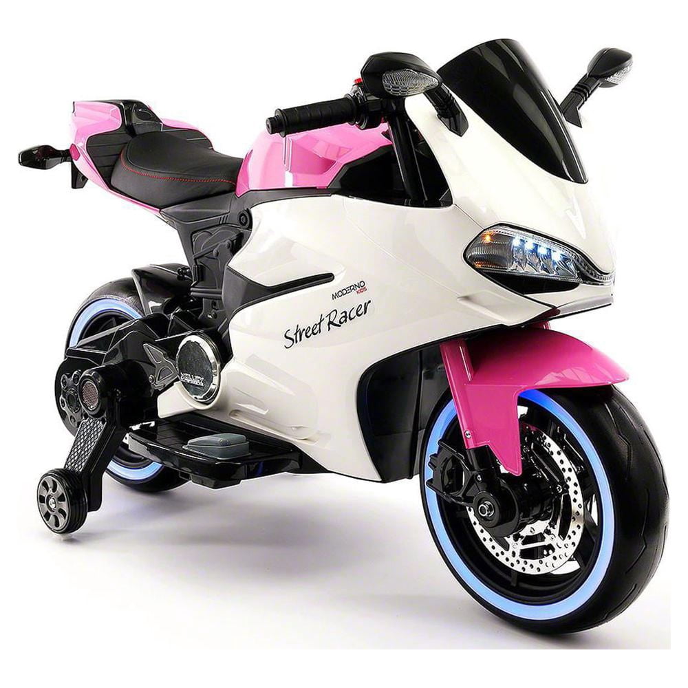 2021 Racing Style Ride On Car Motorcycle Toy for Kids 12V Powered  Pink