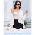 thumbnail image 3 of Women's Cardigans Sweaters,Cropped Shrug Bolero,Striped Textured V Neck Long Sleeve Button Winter Sweater Top, 3 of 8