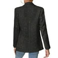 thumbnail image 7 of ClodeEU Fall Tweed Blazer Jackets for Women ,Lapel Long Sleeve Open Front Fashion Business Casual Suit with Pockets Black,Womens Plus XXL, 7 of 7