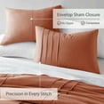 thumbnail image 5 of Regency Heights Twin/Twin XL Comforter Set, Boho 2-Piece Pintuck Stitching Dorm Bedding Set, Soft Washed Pleated Bed Sets with Pillow Sham, Burnt Orange, 5 of 11