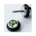 thumbnail image 6 of EHJRE 2pcs Mens Earring Ear Stud Stainless Steel Green CZ Crystal Fake Plug, 6 of 8