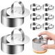 thumbnail image 3 of WORGEOUS 8 sets Anillos de pastel redondo moldes de pastel de pastel de acero inoxidable anillos de mousse con empujadores para hornear, 3 of 8