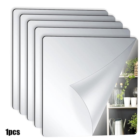 Láminas de espejo acrílico flexible de 20 x 20, azulejos de espejo autoadhesivos