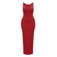 thumbnail image 6 of Mifsaly Bodycon Maxi Dresses for Women Notch Neck Sleeveless Fitted Tank Dress Stretchy Casual Summer Night Out Club Party Evening Gowns Red,XXL, 6 of 7