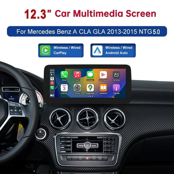 12.3 Inch Touch Screen Wireless Carplay Android Auto For Mercedes Benz A-Class W176 CLA C117/X117 GLA X156 2016-2018 NTG5.0 Car Multimedia In-Dash Navigation GPS Units