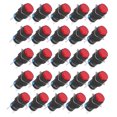 thumbnail image 4 of 25 uds 16mm 5 pines interruptor de botón redondo interruptores de alimentación de bloqueo automático con luz 220VRed, 4 of 5