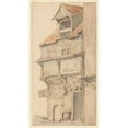 thumbnail image 3 of Adriaen van Ostade 12x18 Black Modern Framed Museum Art Print Titled - Facade of a Corner House with Open Dormer Window (1620 - 1685), 3 of 5