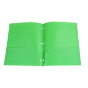 PEONAVET Pocket Folder Letter Size, Heavy Duty 3 Ring 2-Pocket Folders for Letter Size Paper, Colorful Plastic File Holder for Home Office School(Green)