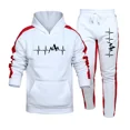 thumbnail image 1 of Traje de sudadera con capucha para hombre, ropa informal con estampado de moda y bolsillo, chándal deportivo para gimnasio y trotar, ropa de calle popular para otoño e invierno, 1 of 3