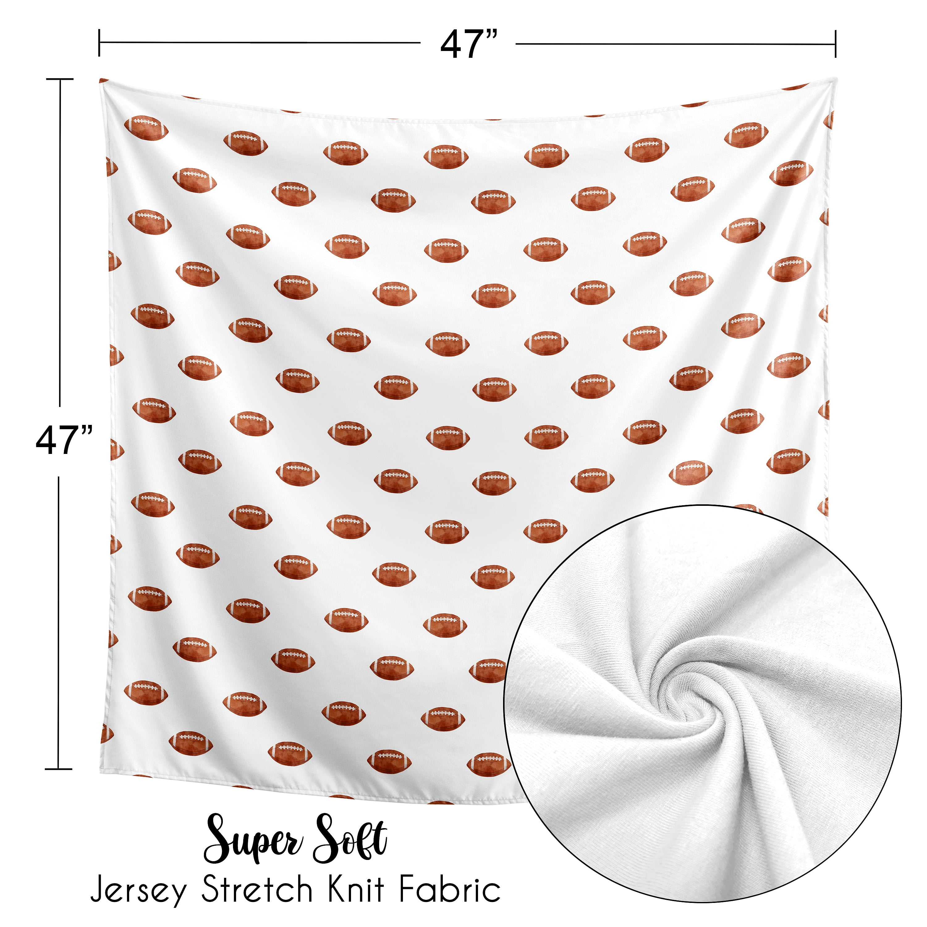 Sweet Jojo Designs Watercolor Sports Theme Football Print Boy Swaddle Blanket