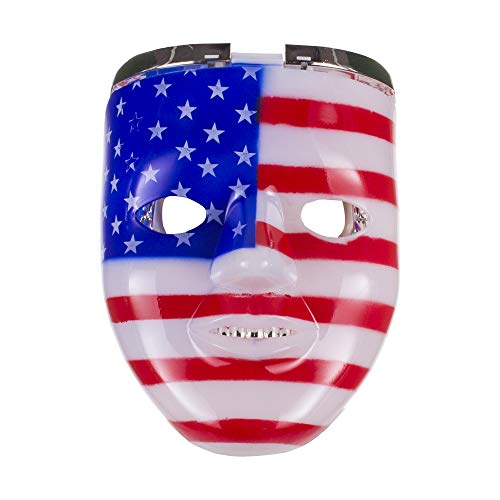 LED Light Up Patriotic USA Red White and Blue American Flag Double Face