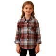 thumbnail image 3 of Mercatoo Boys Girls Plaid Shirts Button Down Western Tops Long Sleeve Kids Collared Shacket Casual Loose Spring Basic Tees Blouse, 3 of 9