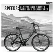 Hyper Bicycles 36V 700C Electric Commuter E-Bike, Adult Ages 13+, Pedal-Assist, 250W Motor, Black