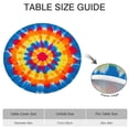 thumbnail image 6 of Colorful Tie Dye Mandala Round Fitted Tablecloth with Elastic Edge,Dining Table Cover Waterproof,Outdoor Round Tablecloth for Camping,Dining,Indoor and Outdoor, 6 of 7
